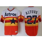 Men's Houston Astros #27 Jose Altuve White Orange 2020 Cooperstown Collection Jersey