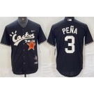 Men's Houston Astros #3 Jeremy Pena Black Cactus Jack Cool Base Jersey