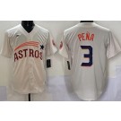 Men's Houston Astros #3 Jeremy Pena Cream Throwback Cooperstown Limited Jersey