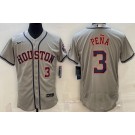 Men's Houston Astros #3 Jeremy Pena Gray Authentic Jersey