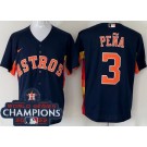 Men's Houston Astros #3 Jeremy Pena Navy 2022 World Series Champions Cool Base Jersey