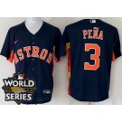 Men's Houston Astros #3 Jeremy Pena Navy 2022 World Series Cool Base Jersey