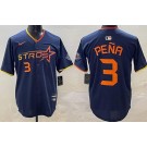 Men's Houston Astros #3 Jeremy Pena Navy 2025 City Connect Limited Jersey