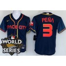Men's Houston Astros #3 Jeremy Pena Navy City 2022 World Series Cool Base Jersey