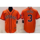 Men's Houston Astros #3 Jeremy Pena Orange Team Logo Cool Base Jersey