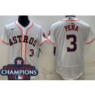 Men's Houston Astros #3 Jeremy Pena White 2022 World Series Champions Authentic Jersey