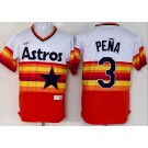 Men's Houston Astros #3 Jeremy Pena White Orange Cooperstown Cool Base Jersey
