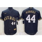 Men's Houston Astros #44 Yordan Alvarez Black Gold Player Number Cool Base Jersey