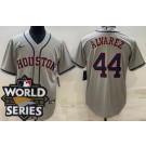 Men's Houston Astros #44 Yordan Alvarez Gray 2022 World Series Cool Base Jersey