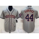 Men's Houston Astros #44 Yordan Alvarez Gray Team Logo Cool Base Jersey