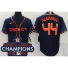 Men's Houston Astros #44 Yordan Alvarez Navy City 2022 World Series Champions Cool Base Jersey
