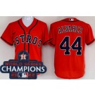 Men's Houston Astros #44 Yordan Alvarez Orange 2022 World Series Champions Cool Base Jersey