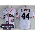 Men's Houston Astros #44 Yordan Alvarez White 2022 World Series Champions Authentic Jersey