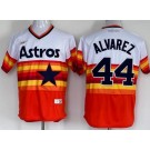 Men's Houston Astros #44 Yordan Alvarez White Orange Cooperstown Collection Cool Base Jersey