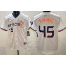 Men's Houston Astros #45 Tatsuya Imai White Kanji 2025 City Connect Limited Jersey