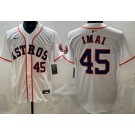 Men's Houston Astros #45 Tatsuya Imai White Limited Jersey