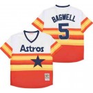 Men's Houston Astros #5 Jeff Bagwell White Orange 1980 Throwback Jersey