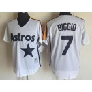 Men's Houston Astros #7 Craig Biggio White Mesh Throwback Jersey