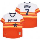 Men's Houston Astros #7 Craig Biggio White Orange 1980 Throwback Jersey