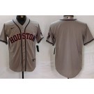Men's Houston Astros Blank Gray Team Logo Cool Base Jersey