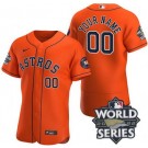 Men's Houston Astros Customized Orange 2022 World Series Authentic Jersey