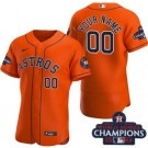 Men's Houston Astros Customized Orange 2022 World Series Champions Authentic Jersey