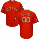 Men's Houston Astros Customized Orange Gold 2017 Champions Cool Base Jersey