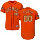 Men's Houston Astros Customized Orange Gold 2017 Champions FlexBase Jersey