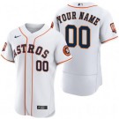 Men's Houston Astros Customized White 60th Anniversary Authentic Jersey