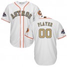 Men's Houston Astros Customized White Gold 2017 Champions Cool Base Jersey