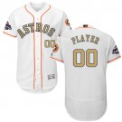 Men's Houston Astros Customized White Gold 2017 Champions FlexBase Jersey