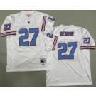 Men's Houston Oilers #27 Eddie George White 1996 Throwback Jersey