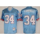 Men's Houston Oilers #34 Earl Campbell Light Blue Throwback Jersey