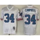 Men's Houston Oilers #34 Earl Campbell White Throwback Jersey