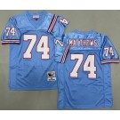 Men's Houston Oilers #74 Bruce Matthews Light Blue 1988 Throwback Jersey