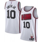 Men's Houston Rockets #10 Jabari Smith Jr White 2024 City Heat Press Jersey