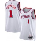 Men's Houston Rockets #1 Amen Thompson White 2025 City Heat Press Jersey