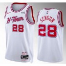 Men's Houston Rockets #28 Alperen Sengun White 2023 City Icon Heat Press Jersey