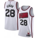 Men's Houston Rockets #28 Alperen Sengun White 2024 City Heat Press Jersey