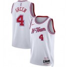 Men's Houston Rockets #4 Jalen Green White 2023 City Icon Heat Press Jersey