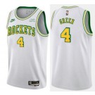 Men's Houston Rockets #4 Jalen Green White Classic Icon Hot Press Jersey