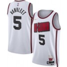 Men's Houston Rockets #5 Fred VanVleet White 2024 City Heat Press Jersey