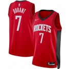 Men's Houston Rockets #7 Kevin Durant Red Heat Press Jersey