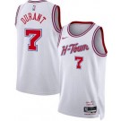 Men's Houston Rockets #7 Kevin Durant White 2025 City Heat Press Jersey