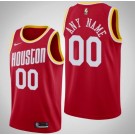Men's Houston Rockets Custom Red Classic Icon Hot Press Jersey