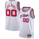 Men's Houston Rockets Custom White 2025 City Heat Press Jersey