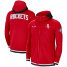 Men's Houston Rockets Red 75th Anniversary Performance Showtime Full Zip Hoodie Jacket