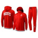 Men's Houston Rockets Red 75th Performance Showtime Full Zip Hoodie Jacket Pants Sets