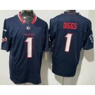 Men's Houston Texans #1 Stefon Diggs Limited Navy FUSE Vapor Jersey