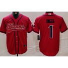 Men's Houston Texans #1 Stefon Diggs Limited Red Fashion Baseball Jersey